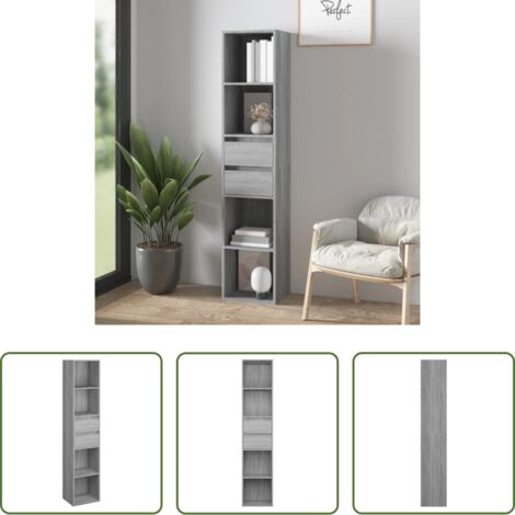 Libreria moderna - Libreria Grigio Sonoma 36x30x171 cm in Legno Multistrato