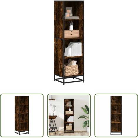 Libreria moderna -  Libreria Rovere Fumo 40x35x139 cm in Truciolato