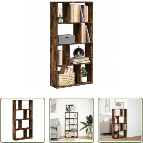 Libreria moderna -  Libreria Rovere Fumo 60x20x120,5 cm in Truciolato