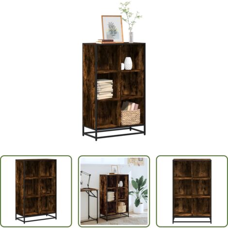 Libreria moderna -  Libreria Rovere Fumo 65,5x33x107,5 cm in Legno Multistrato