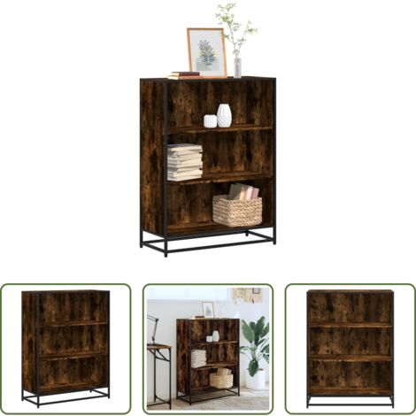 Libreria moderna -  Libreria Rovere Fumo 80,5x35x107,5 cm in Legno Multistrato