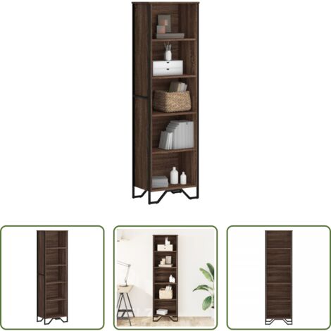 Libreria moderna -  Libreria Rovere Marrone 50x31x169 cm in Legno Multistrato