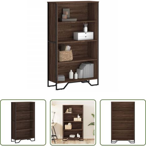 Libreria moderna -  Libreria Rovere Marrone 80x31x137,5 cm in Legno Multistrato