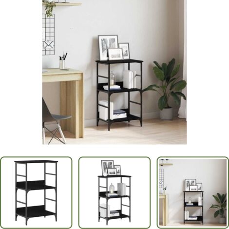 Libreria moderna - Libreria Rovere Nero 50 x 33 x 82 cm Legno multistrato