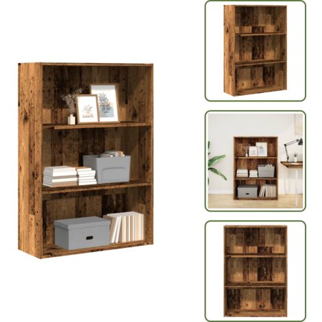 Libreria moderna - vidaXL Libreria Legno Antico 80x30x114 cm in Legno Multistrato - Libreria per casa