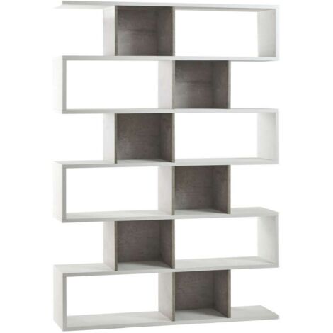 Libreria Modulare 150L x 38P x h215 – Finitura Bianco Opaco e Cemento – Sarmog