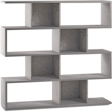 Libreria Modulare 4 Ripiani 150x144x38 cm Cemento