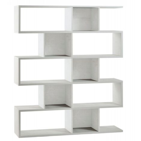 Libreria Modulare Bianco Geometrica Moderna Mensole Scaffale Ufficio