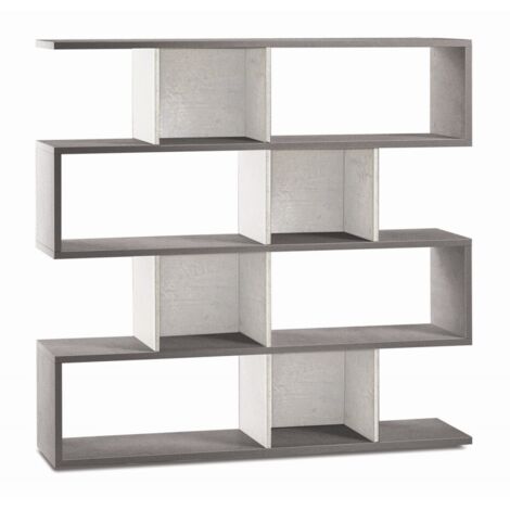 Libreria Modulare Cemento Bianco Moderna Mensole Scaffale Ufficio Studio