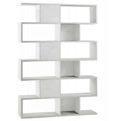 Libreria Modulare Geometrica Bianco in Legno Moderna Scaffale a Giorno