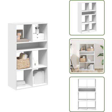 Libreria multifunzionale - vidaXL Libreria Bianca 66x31x112 cm in Legno Multistrato - Libreria per collezioni