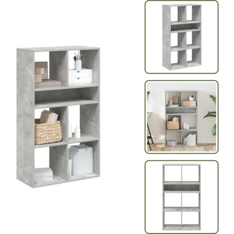 Libreria multifunzionale - vidaXL Libreria Grigio Cemento 66x31x112 cm in Legno Multistrato - Libreria per collezioni