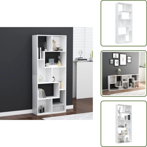 Libreria multifunzione - vidaXL Libreria Bianca 67x24x161 cm in Legno Multistrato - Libreria con scomparti