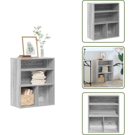Libreria multifunzione - vidaXL Libreria Grigio Sonoma 60x30x71,5 cm in Legno Multistrato - Libreria con piano pratico