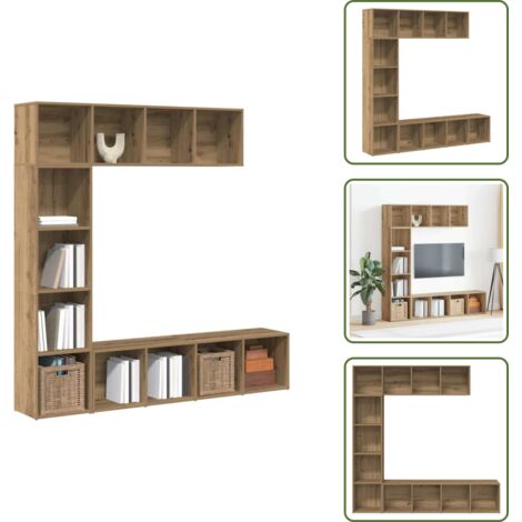 Libreria multifunzione - vidaXL Librerie 3 pz Rovere Artigianale in Legno Multistrato - Armadietto decorativo