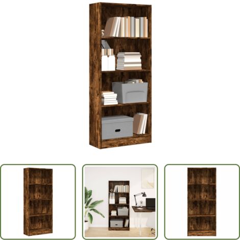 Libreria multistrato -  Libreria Rovere Fumo 60x24x143 cm in Legno Multistrato