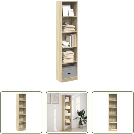 Libreria multistrato -  Libreria Rovere Sonoma 40x24x176 cm in Legno Multistrato