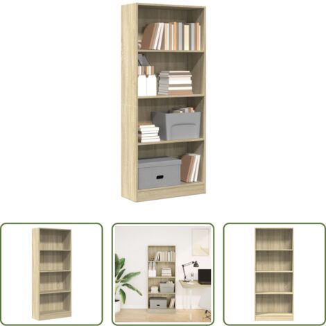 Libreria multistrato -  Libreria Rovere Sonoma 60x24x143 cm in Legno Multistrato