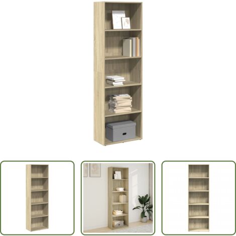 Libreria multistrato -  Libreria Rovere Sonoma 60x30x189 cm in Legno Multistrato