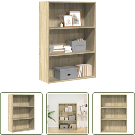 Libreria multistrato -  Libreria Rovere Sonoma 80x30x114 cm in Legno Multistrato