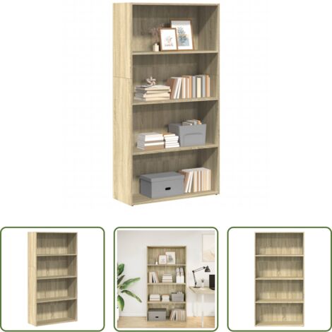 Libreria multistrato -  Libreria Rovere Sonoma 80x30x152 cm in Legno Multistrato