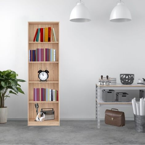 Libreria Nepo con 5 nicchie a giorno colore rovere