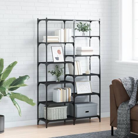 EASYCOMFORT Mobile Libreria Scaffale in Stile Industriale con Armadietto a  2 Ante, Scaffale Salvaspazio a 8 Ripiani per Casa e Ufficio, 70x30x180cm,  Marrone