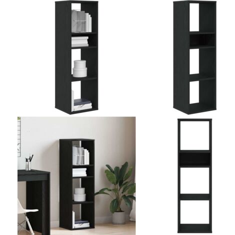 Libreria Nera 34x31x112 cm in Legno Multistrato - Scaffalatura per libri - Libreria nera