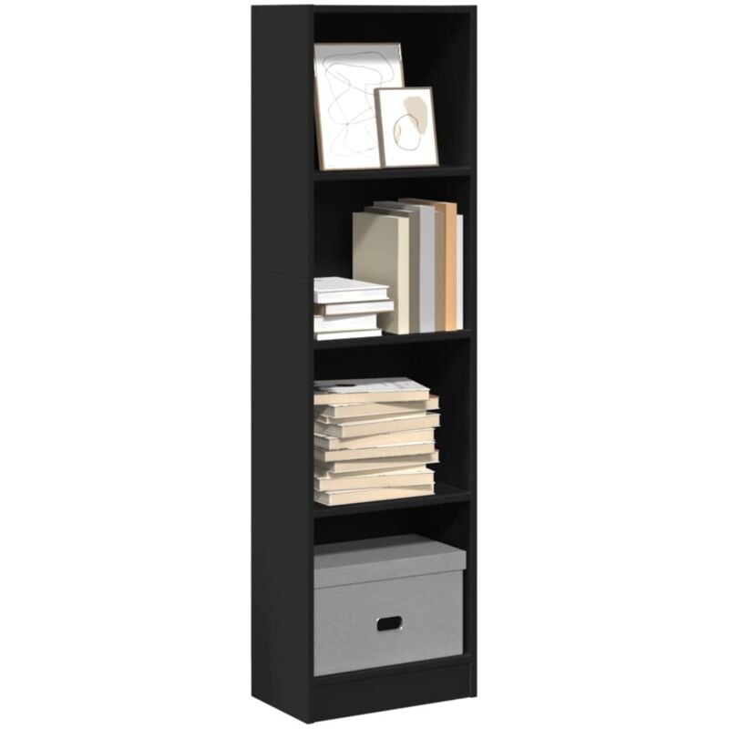 Libreria Nera 40x24x143 cm in Truciolato