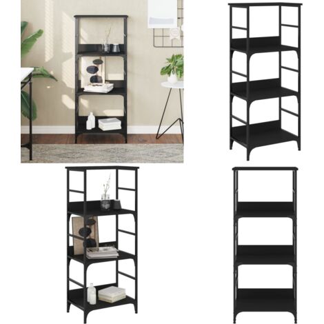 Libreria Nera 50x33x117,5 cm in Legno Multistrato - Scaffale per libri - Armadio per oggetti