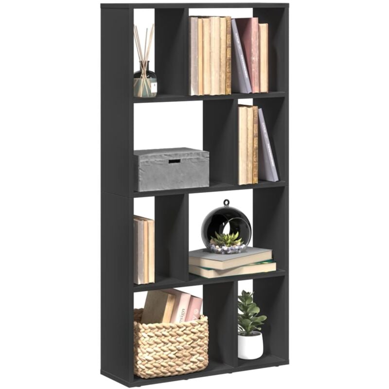 Libreria Nera 60x20x120 cm in Truciolato