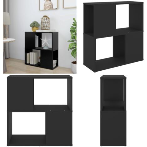 Libreria Nera 60x24x63 cm in Truciolato - Libreria nera - Scaffale per libri