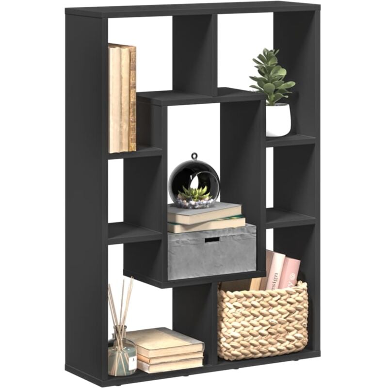 Libreria Nera 63x20x90 cm in Truciolato