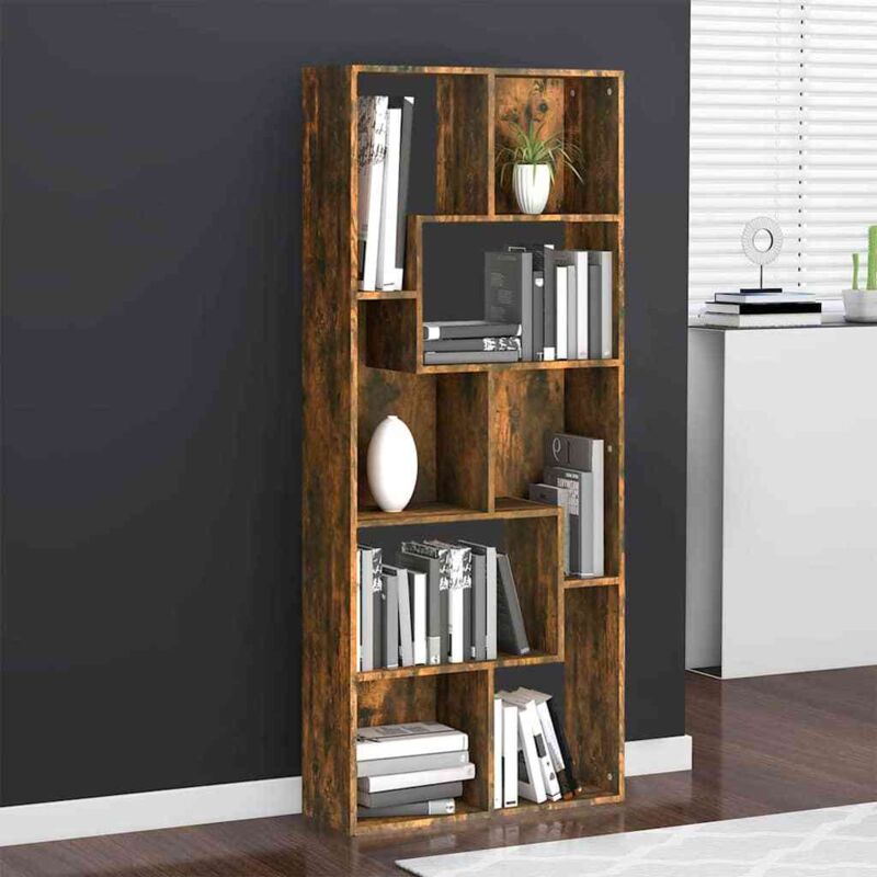 Libreria Rovere Fumo 67x24x161 Cm In Legno Multistrato Vidaxl