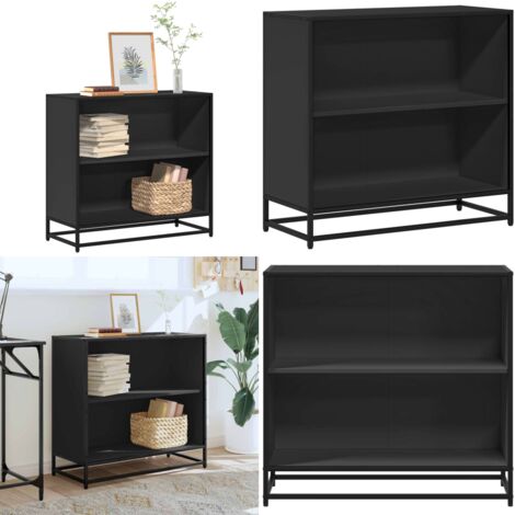 Libreria Nera 80,5x35x76 cm in Legno Multistrato - Libreria nera - Libreria moderna