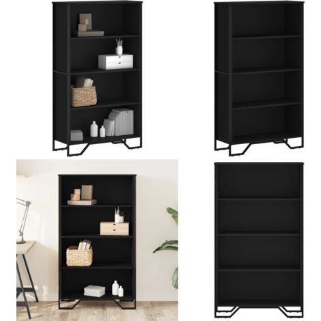 Libreria Nera 80x31x137,5 cm in Legno Multistrato - Libreria nera - Libreria moderna