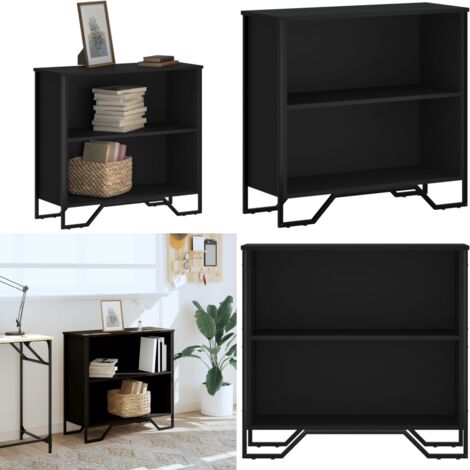 Libreria Nera 80x31x74,5 cm in Legno Multistrato - Libreria nera - Libreria moderna