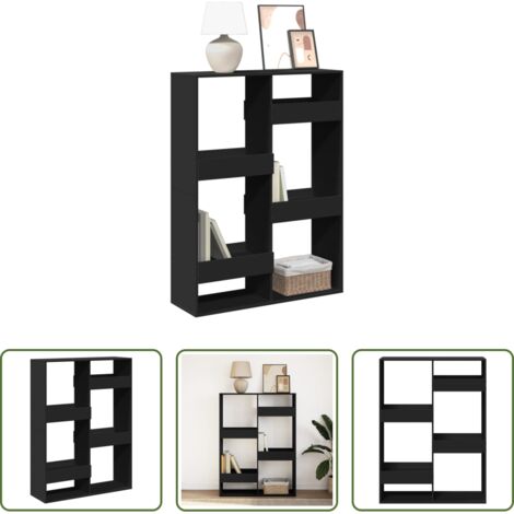 Libreria nera - Libreria Nera 100x33x135 cm in Legno Multistrato