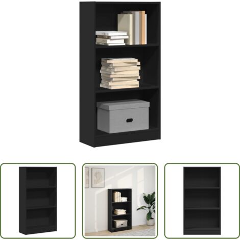 Libreria nera -  Libreria Nera 60x24x109 cm in Truciolato