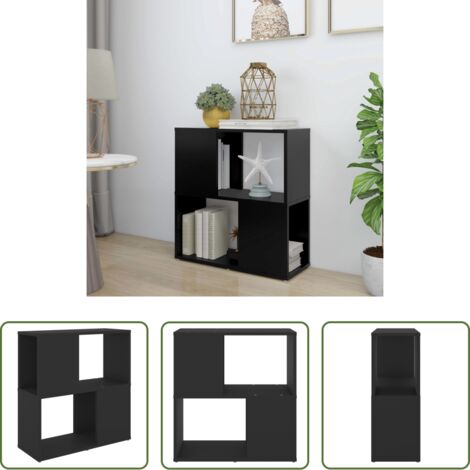 Libreria nera -  Libreria Nera 60x24x63 cm in Truciolato