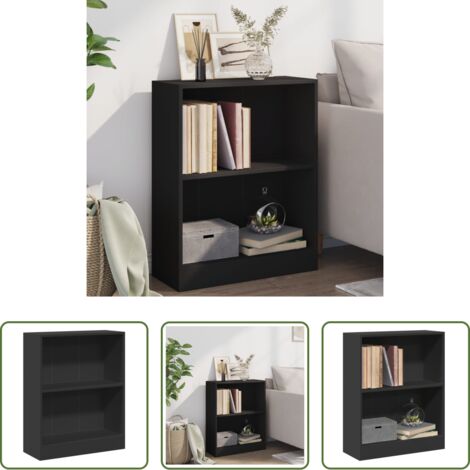 Libreria nera -  Libreria Nera 60x24x76 cm in Legno Multistrato