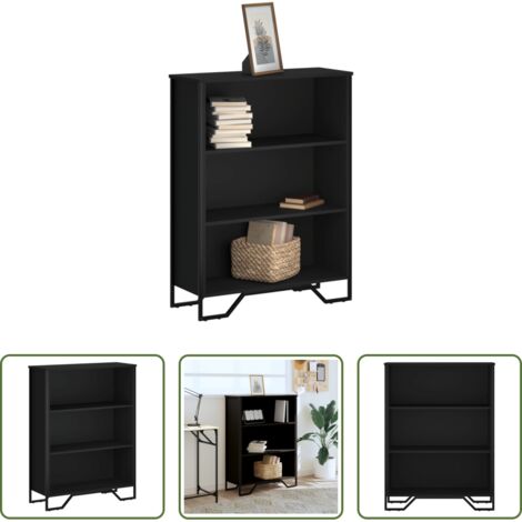 Libreria nera - Libreria Nera 80x31x106 cm in Legno Multistrato