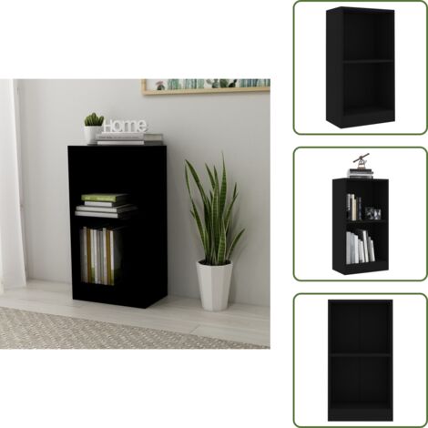 Libreria nera - vidaXL Libreria Nera 40x24x75 cm in Legno Multistrato - Libreria elegante