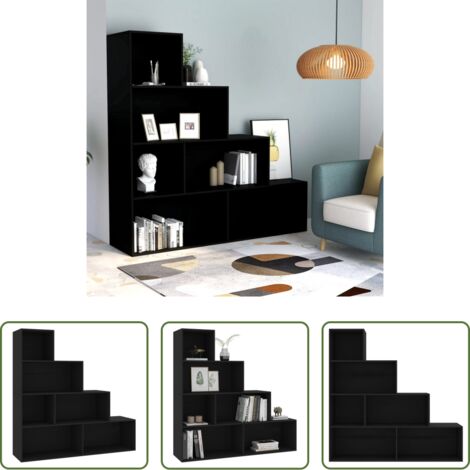 Libreria nero -  Libreria/Divisorio Nero 155x24x160 cm in Legno Multistrato