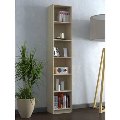 Libreria Olmo - 6 Ripiani, Colore Olmo, 40x202 cm