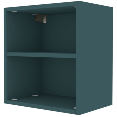 Libreria pensile moderna con anta e schienale - Montaggio rapido cabineo - Verde Petrolio