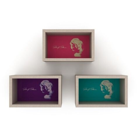 Libreria pensile Monroe 37x17x23 cm composta da 3 quadri