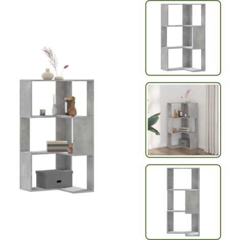 Libreria per angolo - vidaXL Libreria Angolare 3 Ripiani Grigio Cemento 50x50x102 cm Legno - Libreria per soggiorno