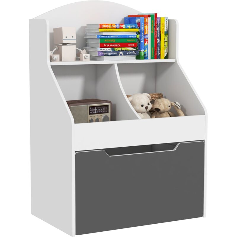 Libreria per Bambini 2 Livelli con Cassetto 62x40x88 cm Bianco