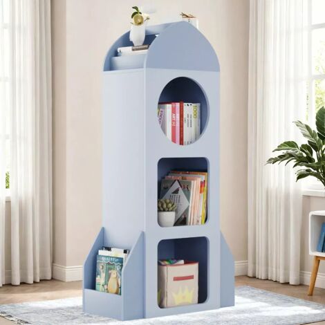 Libreria per bambini in legno, scaffale per giocattoli, scaffale portaoggetti per bambini, contenitore per libri e giocattoli